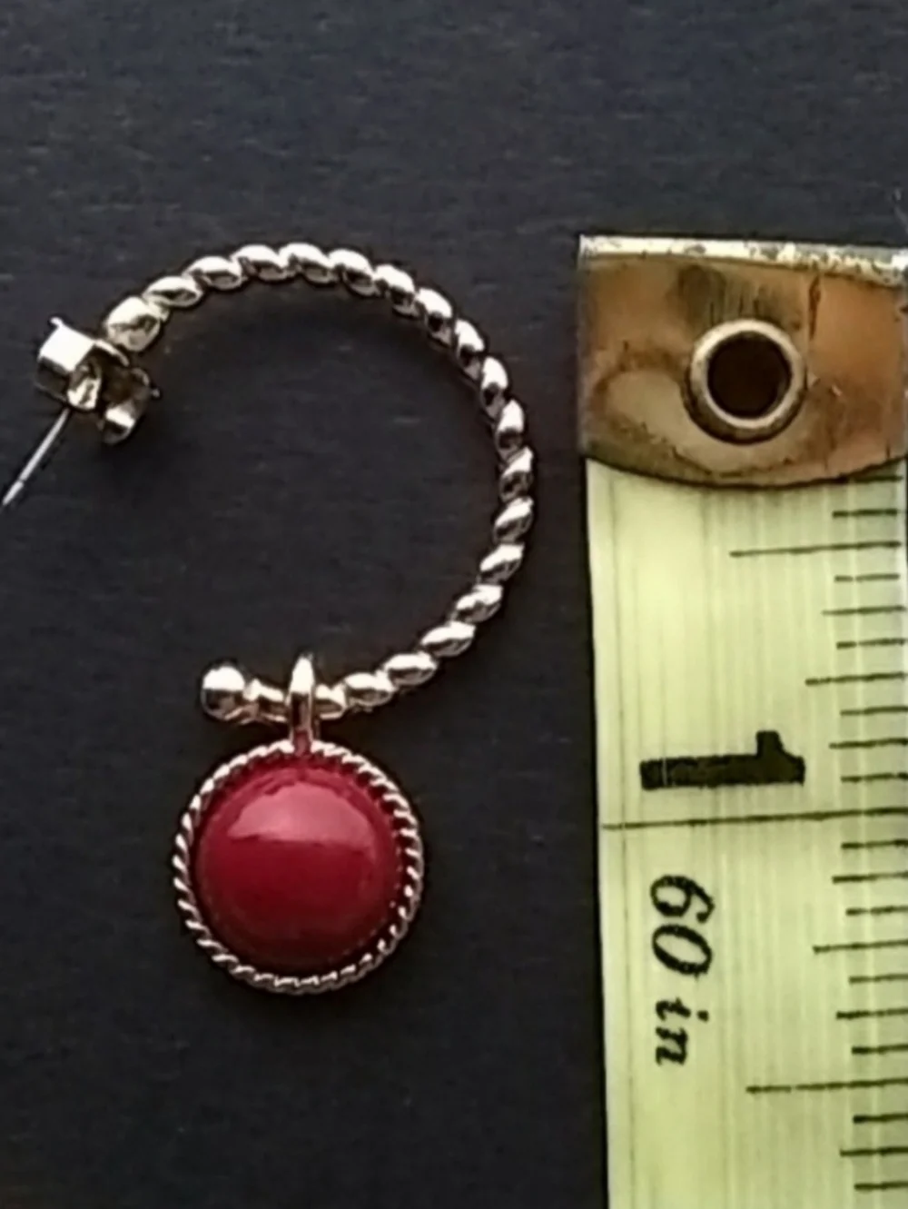 Gold-Tone Coin Charm Bangle Bracelets & Earrings with Red Enamel Accents | EUC